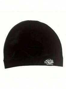 Embroidered Pullover Beanie Hat, Vintage Knit Skull Cap, Popular Street Hip Hop Style - Black 1pc - 查看 2