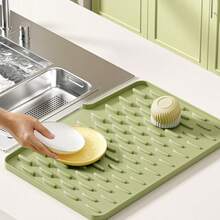1 tấm lót thoát nước nghiêng bằng silicon dày, chịu nhiệt, chống trượt, dùng trong nhà bếp. - Nhiều màu - Xem 6