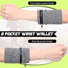 1pc Student Campus Outdoor Sports Elastic Wrist Pouch, Anti-Theft Arm Bag For Running, Holds Keys, Campus Card, Minimalist Dirt-Resistant Design, High Elasticity Fit For Sports, Lightweight Breathable Wear For Campus Sports, Suitable For Campus Running, PE Class, Outdoor Running, Commuting - Multicolor - View 4
