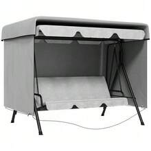Protective Cover For Garden Furniture, Waterproof, UV Protection, Additional Fastening, Rectangular, Grey PE, 215 X 155 X 150 Cm - Grey - View 7