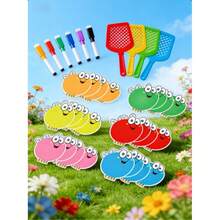 Reusable Fly Swatter Cards, Blank Cards, Kindergarten Clapping Games, Montessori Education, DIY Learning Cards, Educational Supplies, Back To School - Multicolor - View 1