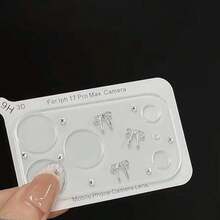 适用于 17 Pro Max 的奢华 3D 心形钻石镜头膜，9H 钢化玻璃防刮花，全覆盖摄像头保护 - 彩色 - 查看 9