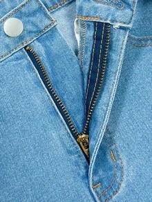 Quần short denim xanh mùa hè 2025, quần ống đứng xếp ly thời trang mới mùa xuân, quần jeans cạp cao phong cách đường phố dành cho nữ, trang phục Y2K. - Màu xanh lam - Xem 5