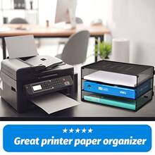 EASEPRES - Bandeja organizadora de computadora de 3 Niveles Papel de Archivo Organizador de Papel de computadora Organizador de Correo Accesorios de Almacenamiento para Oficina hogar Escuela - Negro de 3 niveles - Ver 4