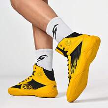 Giày đấm bốc nam, giày bốt đấm bốc chuyên nghiệp, nhẹ, thoáng khí, hỗ trợ mắt cá chân, chống trượt và chống mài mòn, giày tập luyện và thi đấu dành cho người lớn nam và nữ, giày đấm bốc unisex, dùng cho tập luyện và thi đấu. - Màu vàng - Xem 4