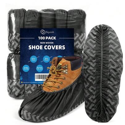 100pcs/50 Pairs Disposable Anti-Slip Soft Shoe Covers, Thick Type Suitable For Indoor And Outdoor, Fits Most Shoe Sizes