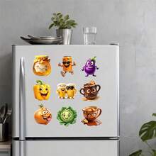 A Playful Set For Foodie Families: Give Your Groceries A Personalized! Cute Talking Food Magnet Collection For Interactive Kitchen Fun Turn Your Fridge Into A Stage With Adorable Food Magnets, A Cast Of Adorable Characters For A Daily Dose Of Fun - Multicolor I - View 8