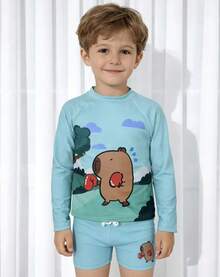 Children's Swimming Set With Boxing Capybara - Verde - Ver 2