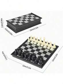 3-In-1 Premium Wooden Chess Set With Foldable Storage Box, Includes Classic Chess, Checkers And Backgammon, Suitable For Adults - Multicolor - View 10