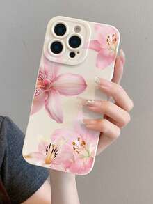 Ốp lưng điện thoại dày dặn, chống sốc, họa tiết hoa màu hồng, viền đục lỗ, tương thích với iPhone 16/11/16pro/16plus/16promax/16e/15Promax/13/14/12/XS/XR/7G/8P - Nhiều màu - Xem 8