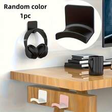 1pc Innovative Easy-Install Wall-Mounted Headphone Holder - Fashionable Hole-Free Design, Suitable For Gaming And Office, With Practical Hook - Multicolor - View 7