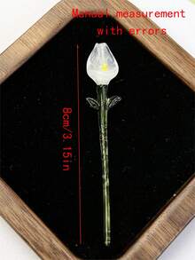 玻璃花盆家居裝飾，小型花瓶馬蹄蘭鬱金香人造植物花禮，釉面花束，（手工製作，顏色與尺寸略有差異）適合情人節 - 彩色 - 查看 8