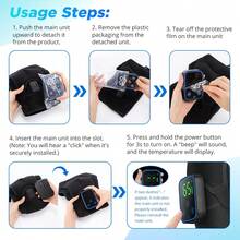 Hailicare APP Control Graphene Heating Shoulder Pad 7 Temp 3 Massage Modes LCD Display Large Battery Festival Gift - Black - View 3