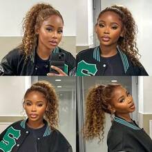 Highlight 360 Lace Front Wigs Human Hair P4/27 Deep Wave Ombre Honey Blonde Wig Human Hair 250% Density 13x6 HD Transparnet Lace Frontal Wig Glueless Hidden Strap 360 Full Lace Frontal Wig 13x4 Deep Curly Pre Plucked With Baby Hair For Women - S4/27 - 查看 4