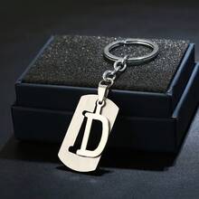 DIY Stainless Steel A-Z Letter Keychain, 26 Alphabet Double-Layer Letter Iron Keyring, Couples Gift, Car Key Chain, Bag Accessory - Multicolor - View 3