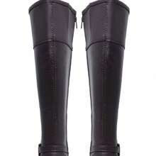 Bota Cano Alto Montaria Feminina Com Textura Modelo Clássico Elegante Casual Chic e Elegante Outono Inverno - Marrom - Visão 3