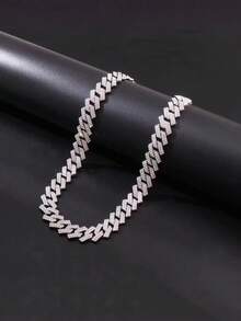 男女皆宜的菱形吊坠项链，闪亮链，夸张的嘻哈风格设计，镶嵌全仿钻，适合日常佩戴 - 鏈條項鍊 - 查看 5