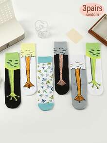 1/3 双随机款女士可爱青蛙图案船袜，春夏款 - 彩色 - 查看 11