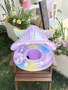 1个闪亮女童游泳圈遮阳罩，儿童腋下游泳圈，婴儿座椅游泳圈 - 粉色 - 查看 4