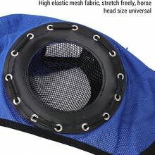 Máscara ajustable de malla anti-moscas para caballos - Accesorio profesional diseñado para carreras y entrenamiento. Extremadamente cómodo, gafas de equitación elásticas con amplia visión y protección UV, material suave y transpirable. - Multicolor - Ver 7