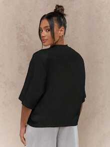 Summer TopsValentine Fits For WomenMISSGUIDED Oversized T Shirt Mock Neck Wide Half Sleeve Boxy Fit Casual Office Weekend Fall Winter Fashion Minimalist Versatile Essential ClassicLoose And Comfortableshirt SummerLoose And Comfortablesummer Outfits For Women - 棕色 - 查看 8