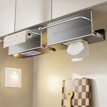 Suction Cup Wall-Mounted Paper Towel Holder, Waterproof, Rust-Proof, Space-Saving Kitchen Accessory - Silver - View 2