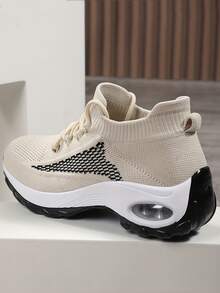 Women's Thick Sole Casual Versatile Sneakers For Daily Wear - Beige - View 4