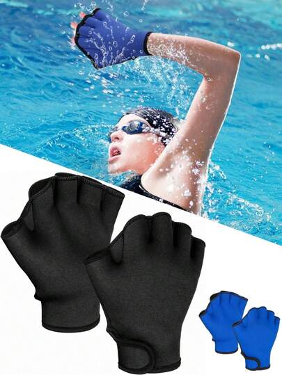 1 par de guantes de natación, aletas de natación, aletas de buceo, guantes deportivos para el agua, guantes de paleta de malla para natación, accesorios de fitness para ejercicios acuáticos