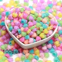 100/200/500pcs 8mm Colorful Transparent Acrylic Heart Beads, For Jewelry Making DIY Crafts, Decorative Beads - Mixed Colors - View 11