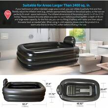 Inflatable Bathtub Adults - Blow Up Bathtub Adult Indoor Shower Use, Portable Bathtub Adult With Cover, 62.2x37.4x17.72in, Light - Dark Grey - View 6