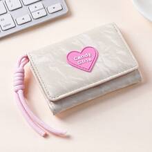1 Cute Pink Love Button 30% Coin Purse-Multi-Function Card Holder Lady's Wallet, Rose Red/Black/White Multicolor Optional, PU Craft Meticulous, Suitable For Parties, Classrooms, Parties, High-End Occasions. - Multicolor - View 14