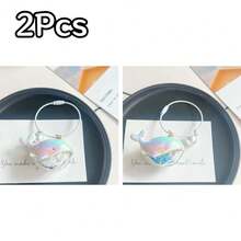 1个彩色卡通树脂鲸鱼装饰配件，时尚鲸鱼钥匙扣、背包挂件、钥匙圈 - 彩色 - 查看 19