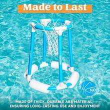 Pool Basketball Hoop Set Floating Basketball Pool Game Swimming Floats Toys with Balls Pump Summer Outdoor Water Play Toy for and Adults Blue - Azul - Ver 5