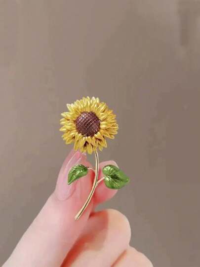 Women's Sunflower Brooch With Micro-Inlaid Elegant Pin, Suit Accessory Brooch