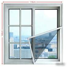 1pc Self-Adhesive High Density Window Screen, Breathable & Durable, Non-Obstructive, Suitable For Single/Double Layer Windows, Mosquito & Fly Repellent - White Edging and White Mesh - View 63