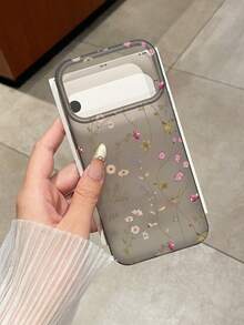 Vintage Floral Semi-Transparent Frosted Phone Case, Compatible With IPhone & Galaxy - Multicolor - View 7