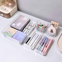 8pcs Transparent Display Trays, Cosmetics & Jewelry Display Tray, Home Desktop Aromatherapy & Key Storage Organizer Tray - Transparent - View 7