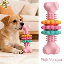 Pet Chew Toy For Puppy & Adult Dog, Bone Shape, Indestructible Rubber, Interactive Teething Toy - yellow-green - View 6