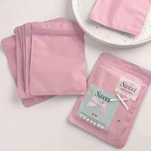 25/50个装，粉色自封袋，不透明抗氧化袋，盲袋，可重复使用的铝箔哑光平底袋，派对、节日礼品袋，食品、糖果包装袋，密封袋 - 多色 - 查看 1