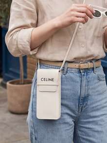 Celine 1个酒红色真皮眼镜盒，奢华硬壳时尚眼镜收纳盒，设计师配饰，女士完美礼物 - 白色 - 查看 3