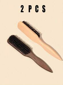 1pc Boar Bristle Hair And Beard Brush For Men And Women,Unscented Professional Hair Styling Comb,Haircut Cleaning Brush,Professional Barber Styling Brush,Styling Brush For Thick/Thin Hair, Slick Back Smoothing Tool, Back To School, Travel Holiday Essentials, Hair Accessories For Women, Brush - Multicolor - View 10