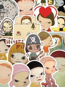 50pcs Abstract Character Cartoon Stickers For Laptop Diy Cell Phone Case  Decorative Stickers3d Decorative Stickers, 11 Phone Case Boy,Diy Phone Case - 多色的 - 查看 9