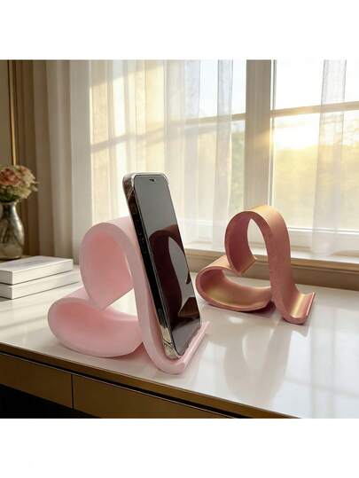 1 pieza Soporte de teléfono con forma de corazón | Soporte universal de tableta impreso en 3D, organizador de escritorio para el hogar, la oficina, la decoración de fiestas, ideal para San Valentín, Navidad, sin necesidad de energía, regalo creativo para entusiastas de la tecnología