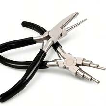 KLONKEE 金属丝环钳，珠宝制作工具 - 凹头（空心）/圆头钳，金属丝环钳和金属丝弯曲钳，高碳钢篮钳，配有 2-9mm 可调节环，专业绕线工具，适用于耳环、戒指、项链和珠宝制作（多功能设计），珠宝制作工具套装 - 彩色 - 查看 9