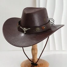 1 pieza Sombrero de vaquero occidental de moda, adecuado para hombres y mujeres, apropiado para actividades al aire libre, que combina el estilo vaquero y el encanto del jazz, una opción ideal elegante y práctica - Multicolor - Ver 13