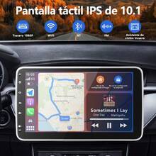 Estéreo Pantalla 1DIN Táctil Giratorio Android 4+64GB Carplay Inalámbrico pantalla para auto 10.1 Pulgadas car audio Android Auto WiFi GPS BT Mirror Link Camara - A - Ver 2