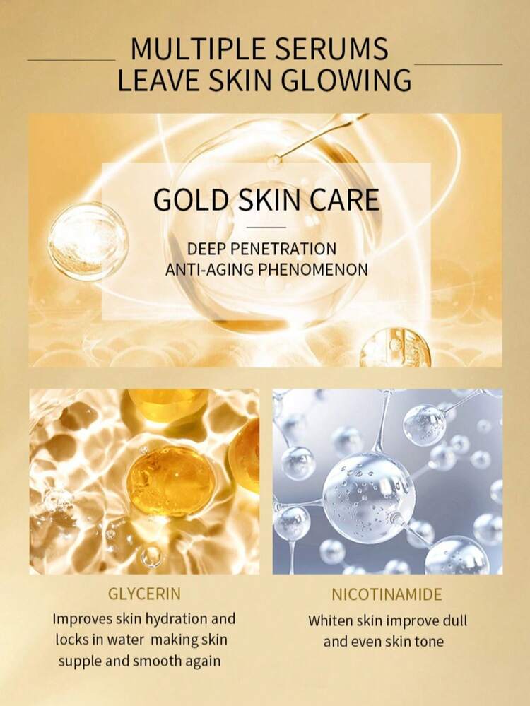 24K金精华液 30ml，抗衰老祛皱黄金烟酰胺精华，淡化细纹，收缩毛孔，日夜护肤 - 24K金 - 查看 7