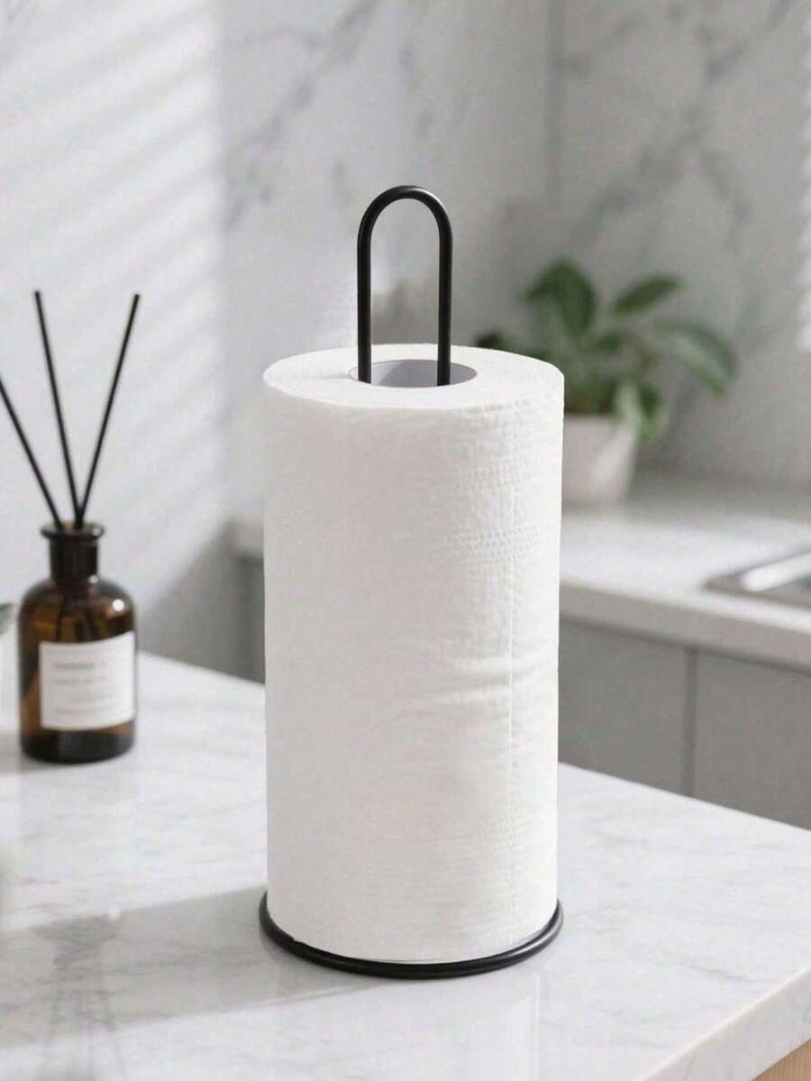 金属纸巾盒架，台面纸巾分配器，立式铁艺纸巾卷架，纸巾收纳整理架，浴室厨房纸巾盒架 - 彩色 - 查看 1