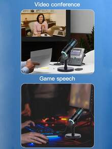 1pc SU8 Gaming USB Microphone, RGB Desktop Condenser Microphone, Suitable For Laptop, Desktop PC, Birthday, Christmas, Thanksgiving, New Year Gift - Type C - View 9