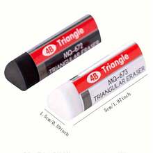 3 piezas Borradores triangulares en blanco y negro, borradores de lápiz 4B, esenciales para exámenes, adecuados para oficina, estudiantes de arte, limpieza de papelería, suministros de oficina, útiles escolares, regalos de vuelta a clases, uso de exámenes, limpieza sin dejar rastro, esencial para estudiar, papelería, borradores para dibujo artístico - Negro - Ver 5